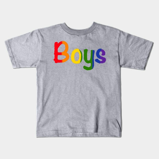 gay lgbt pride boys rainbow Kids T-Shirt by system51